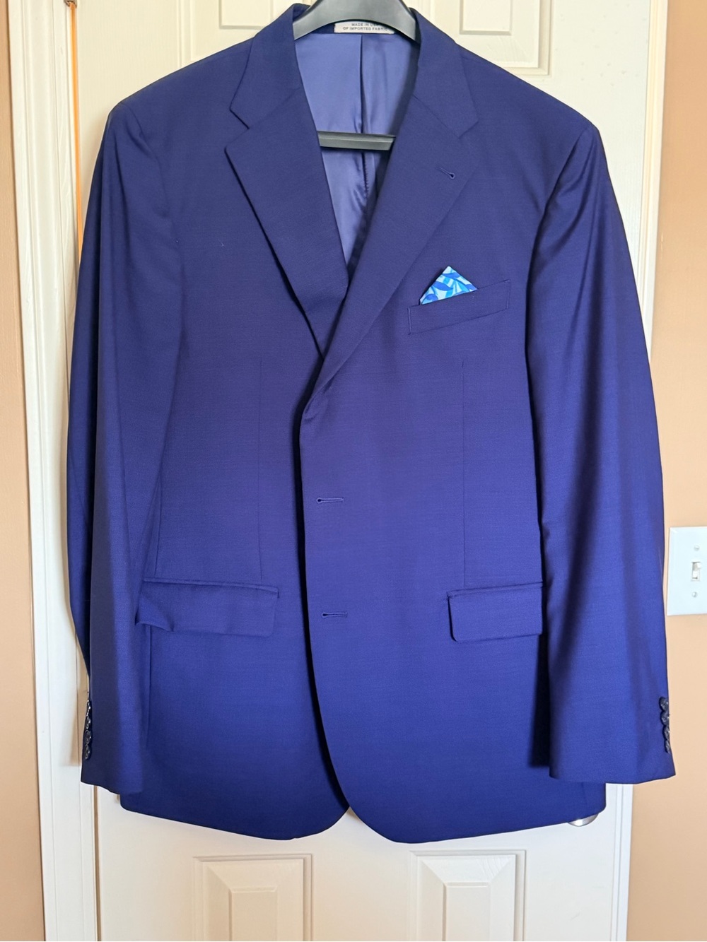 Joseph Abboud Deep Blue Two-Button Tailored Fit Suit .. Pants and Shirt incl